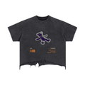 Krakken Vintage Wash Boxy Distressed Hem T-Shirt by Mocha Kove