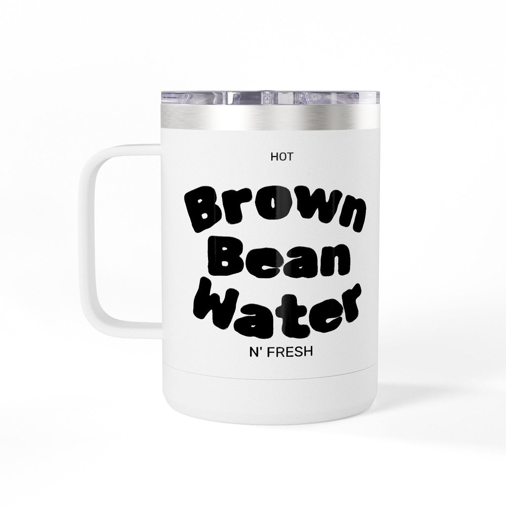Brown Bean Water Coffee Mug Tumbler, 15oz