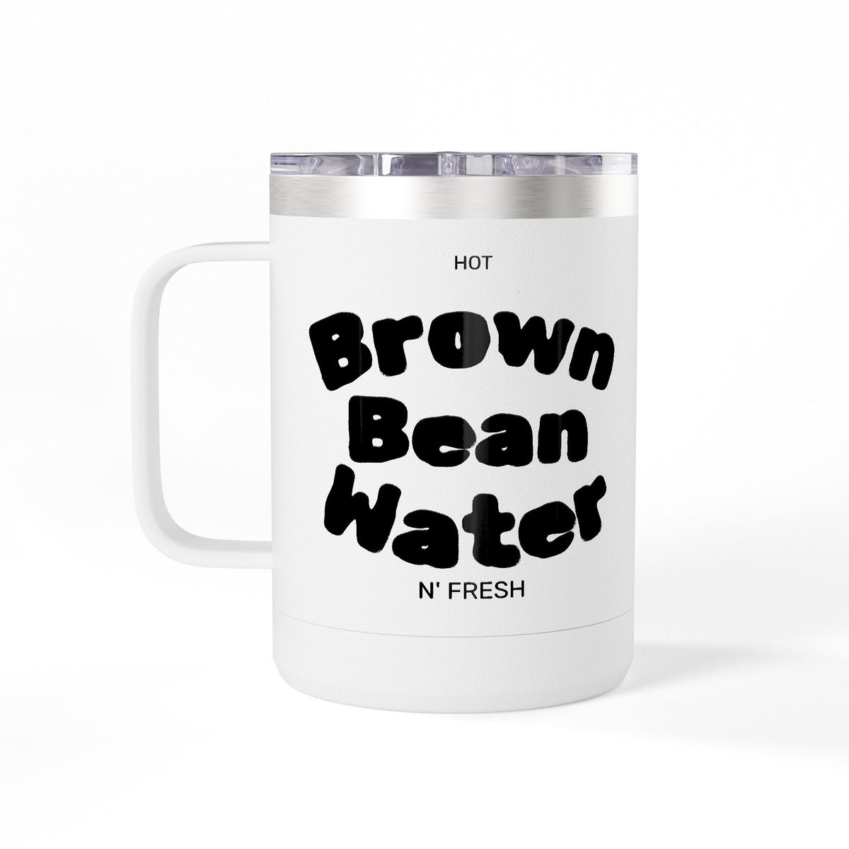 Brown Bean Water Coffee Mug Tumbler, 15oz