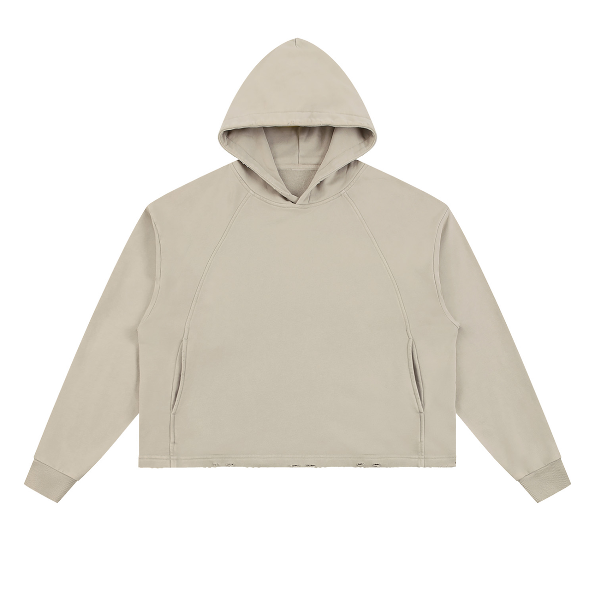 Krakken Vintage Washed Frayed-Hem Hoodie by Mocha Kove