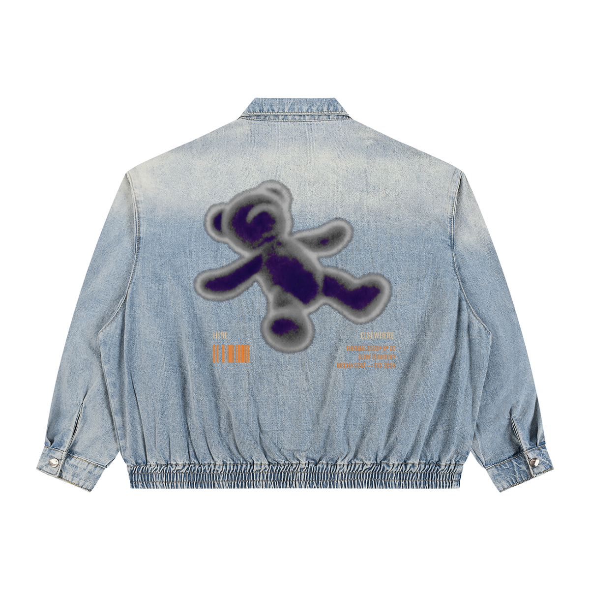 Krakken Unisex Vintage Wash Full-Zip Denim Jacket by Mocha Kove