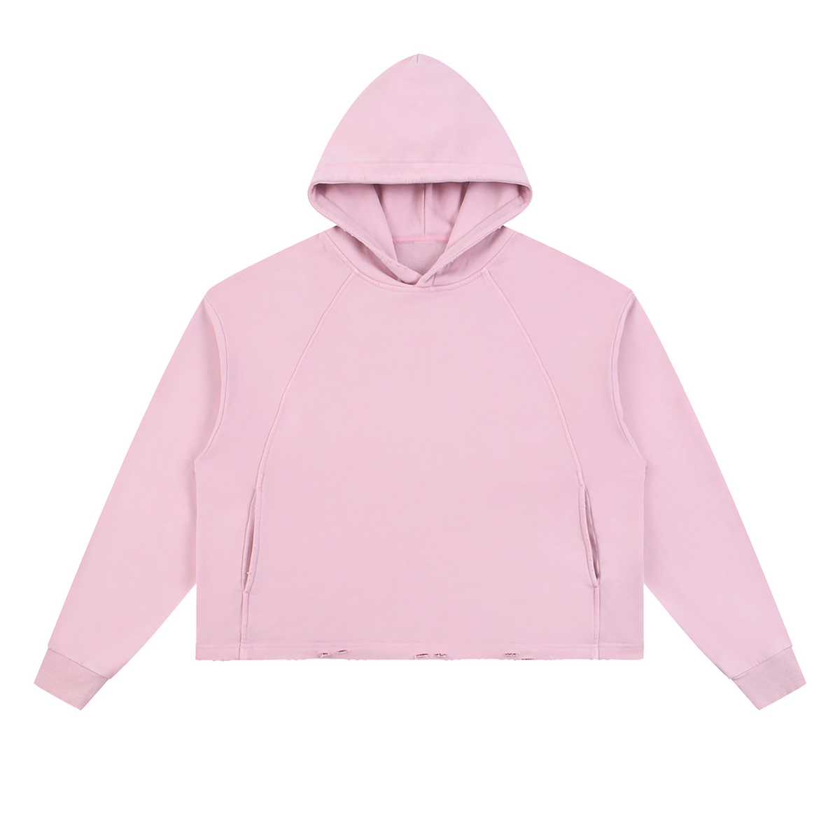 Krakken Vintage Washed Frayed-Hem Hoodie by Mocha Kove