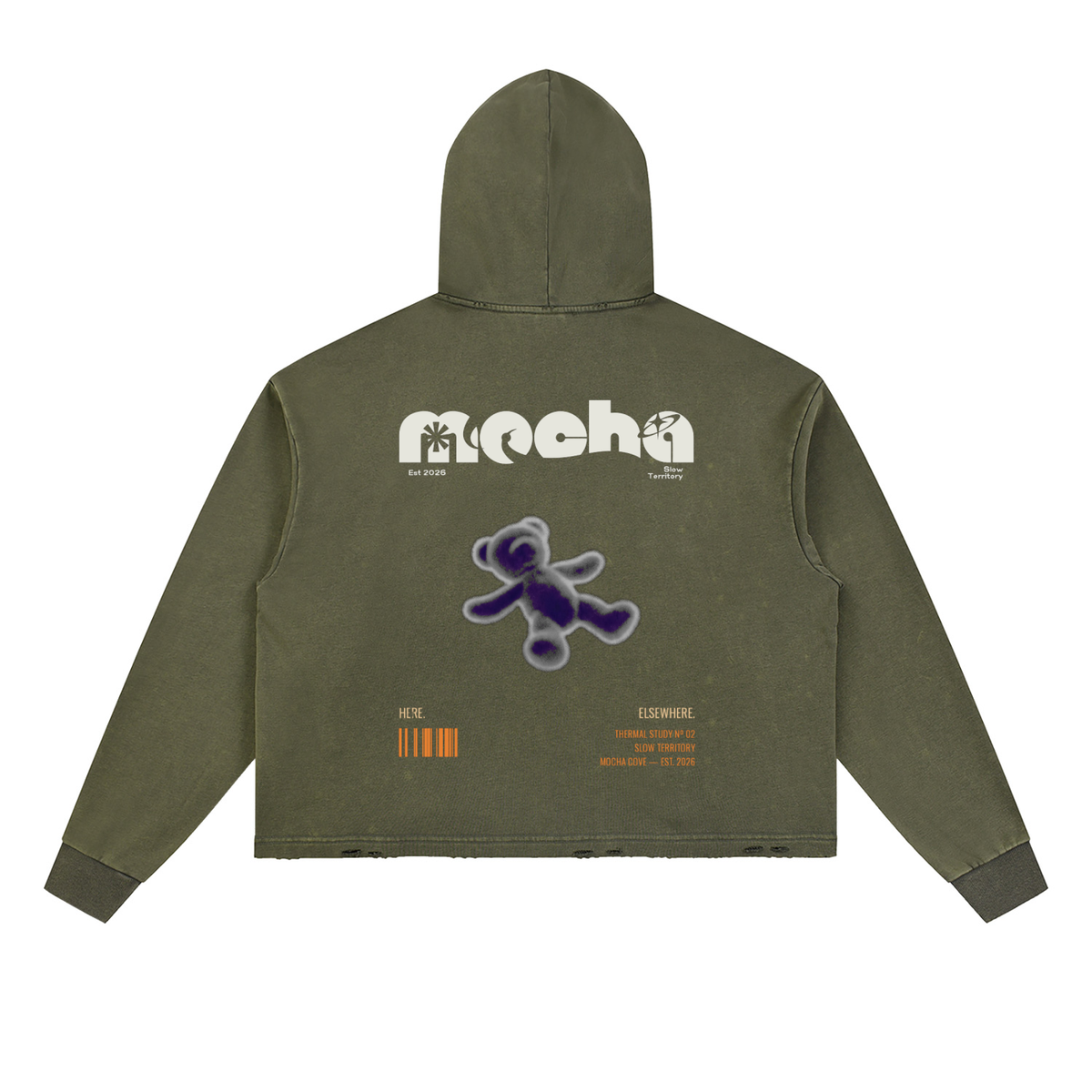 Vintage Washed Frayed-Hem Hoodie