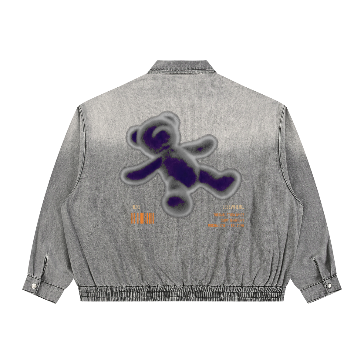 Krakken Unisex Vintage Wash Full-Zip Denim Jacket by Mocha Kove