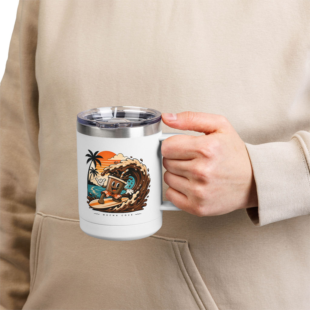 Brown Bean Water Coffee Mug Tumbler, 15oz