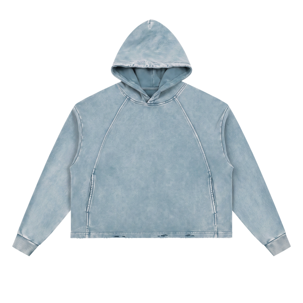 Krakken Vintage Washed Frayed-Hem Hoodie by Mocha Kove