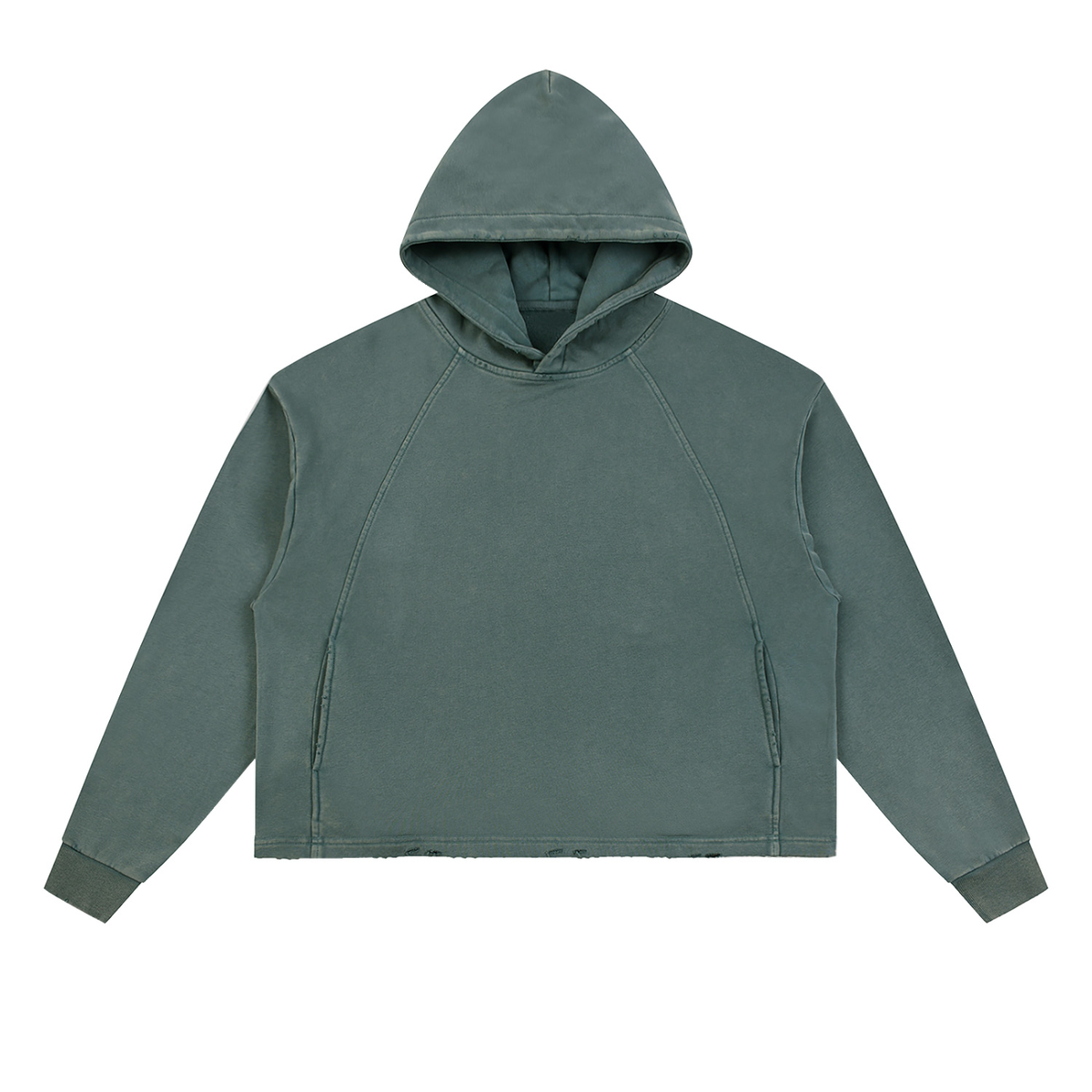 Krakken Vintage Washed Frayed-Hem Hoodie by Mocha Kove