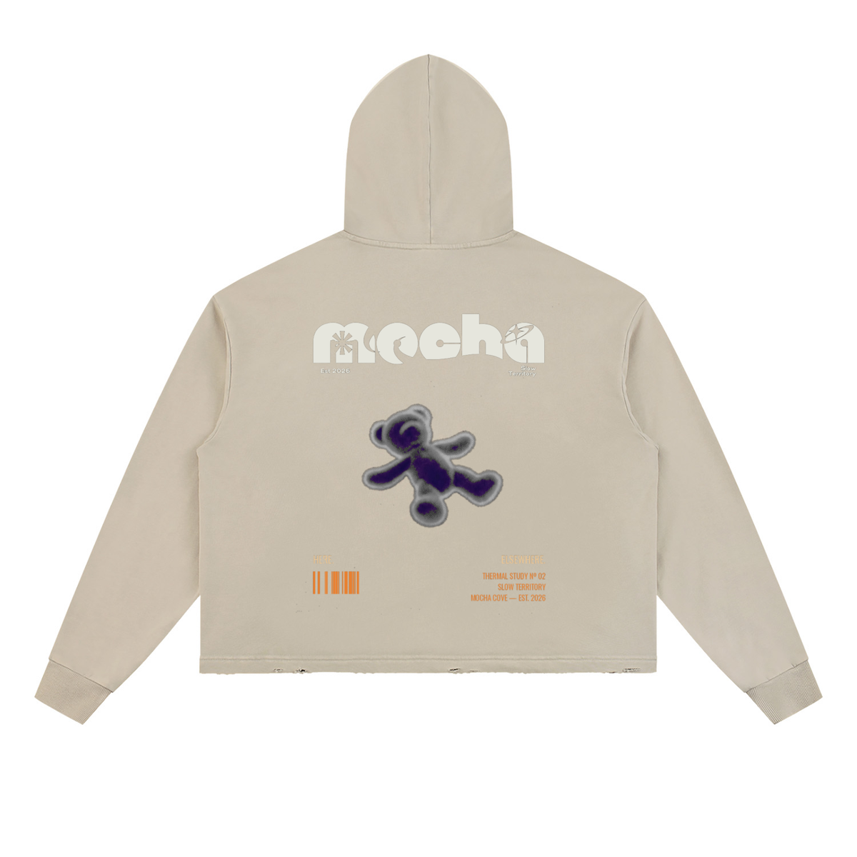 Krakken Vintage Washed Frayed-Hem Hoodie by Mocha Kove
