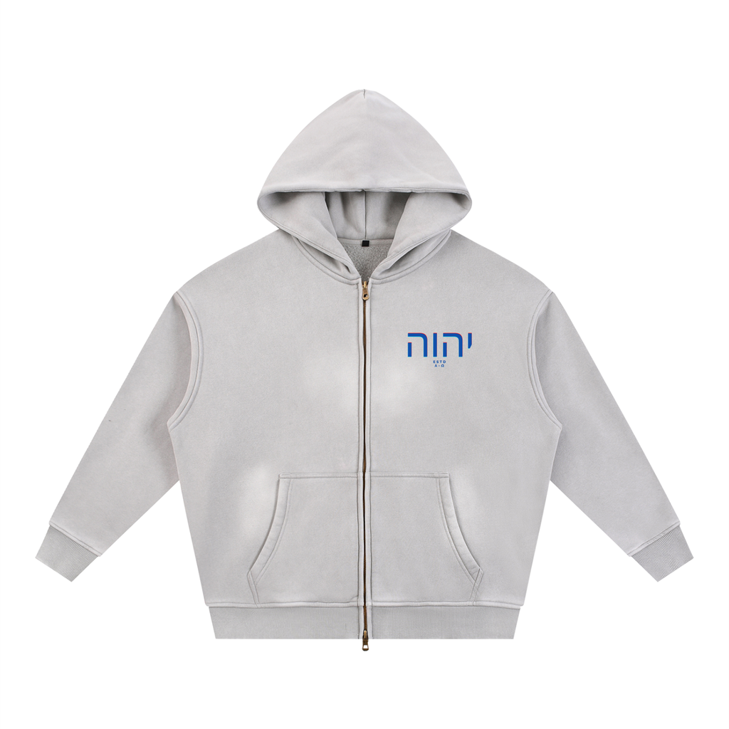 Krakken Sunfade Two-way Zipper Boxy Fleece Hoodie by Mocha Kove